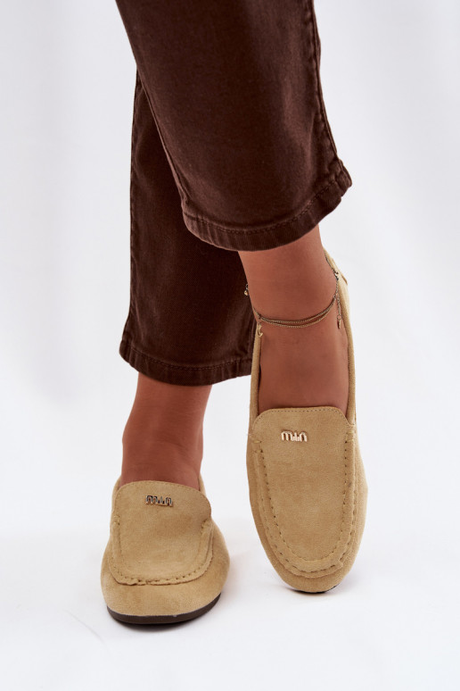 Gelbe Damen-Mokassins mit goldenen Details Sarivelle
