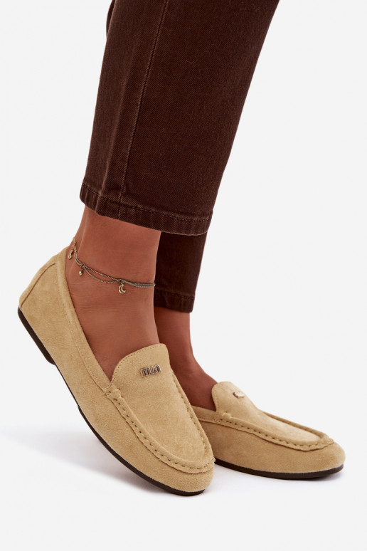 Gele dames mocassins met gouden details Sarivelle