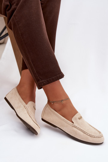 Mocassins beiges pour femmes avec détails dorés Sarivelle 2