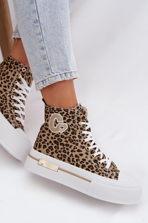Freizeitschuhe mit Plattform und Leopardenmuster Meloria