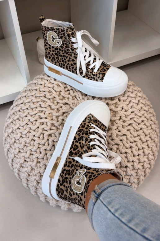Chaussures décontractées avec plateforme et imprimé léopard Meloria