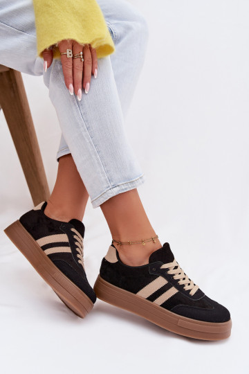 Zwarte sportschoenen met platform Giselia