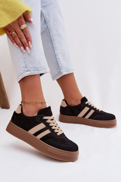 Chaussures de sport noires avec plateforme Giselia