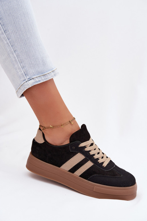 Zwarte sportschoenen met platform Giselia
