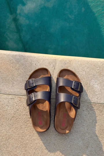 Pantoufles légères pour hommes avec boucles en simili cuir Big Star NN174530 couleur bleu marine