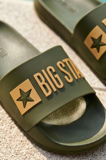 Grüne Herren-Slipper "Big Star SS174360" 2