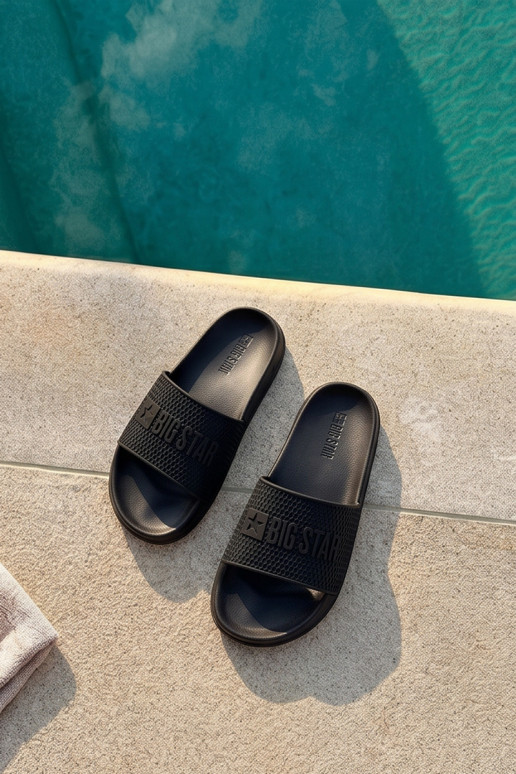 heren slippers op lichte zool Big Star SS174356 in zwart