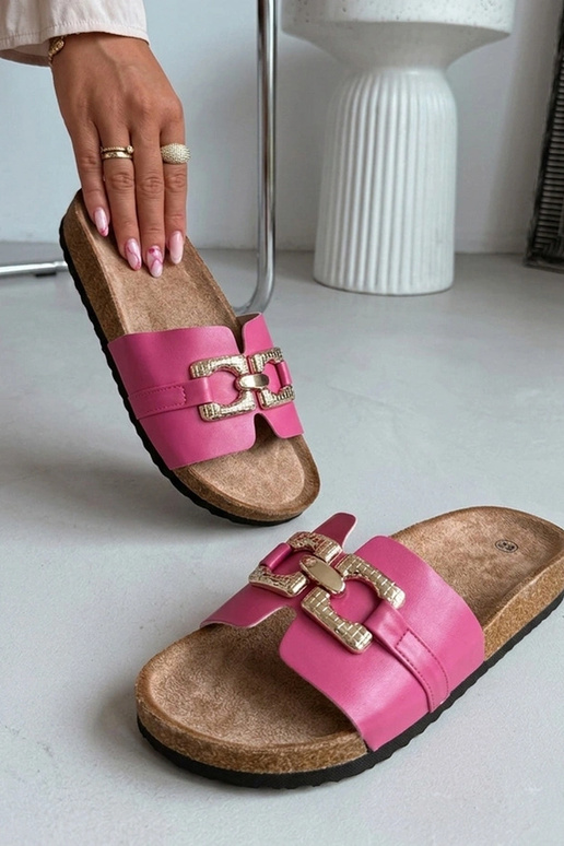 Roze klompen met decoratieve gesp Rachele