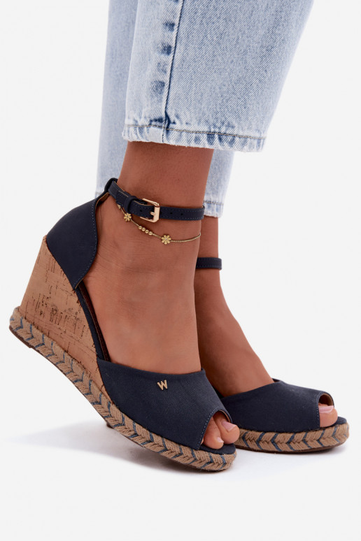 Dunkelblaue Damensandalen mit Plattform Su Braid INrangler 20261086.29Y
