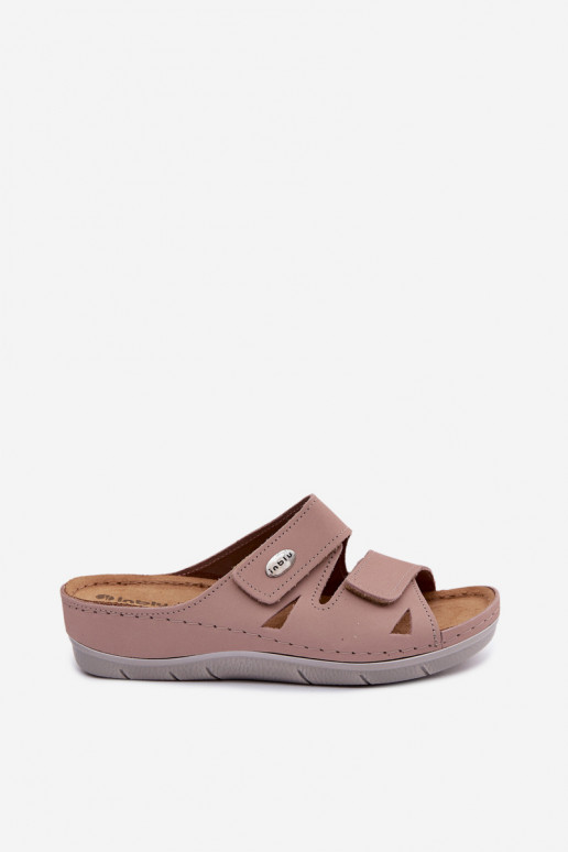 Rosa Damenschuhe aus Leder mit Klettverschlüssen Inblu OE0001GU