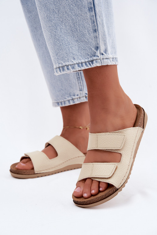 Ivoor dames leren slippers Inblu AA0005GU