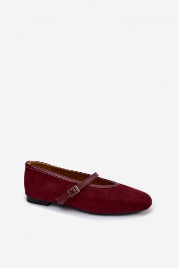 Ballerines bordeaux avec brides en daim synthétique Felora 2
