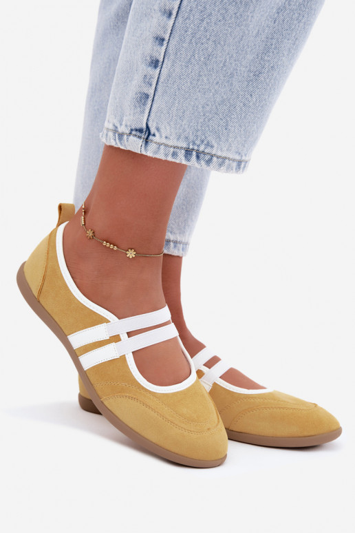 Gelbe sportliche Ballerinas mit elastischen Riemen Donatella