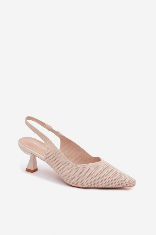 Sandales à talons hauts beiges Typu Klepsydra Purea