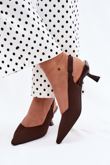 Chocolade hoge hakken sandalen Typu Klepsydra Purea