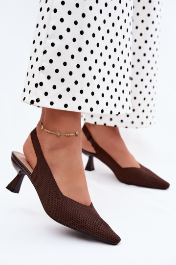 Chocolade hoge hakken sandalen Typu Klepsydra Purea 2