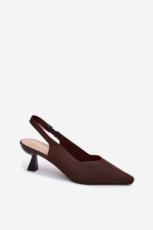 Chocolade hoge hakken sandalen Typu Klepsydra Purea