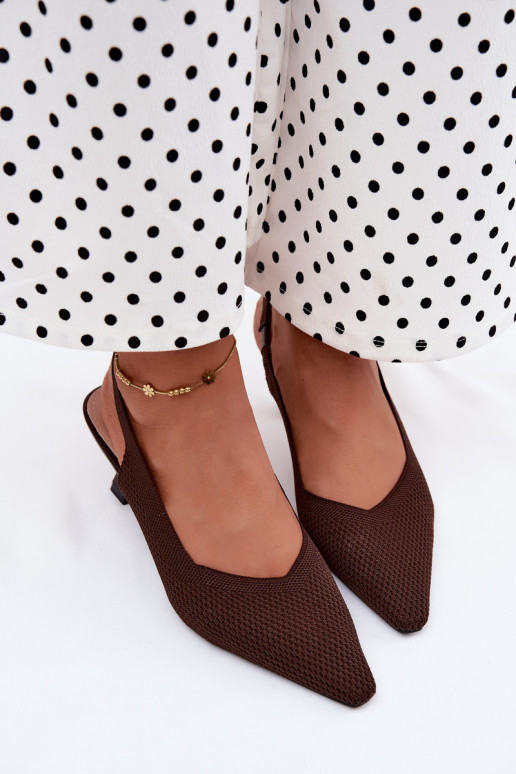 Schokoladenfarbene High Heels Sandalen Typu Klepsydra Purea