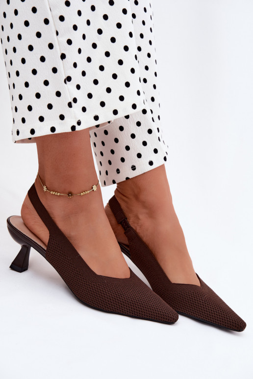Chocolade hoge hakken sandalen Typu Klepsydra Purea