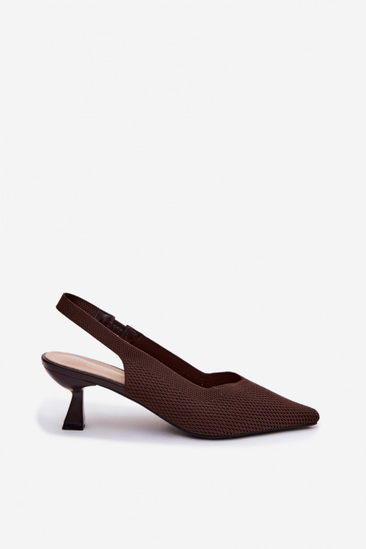 Chocolade hoge hakken sandalen Typu Klepsydra Purea