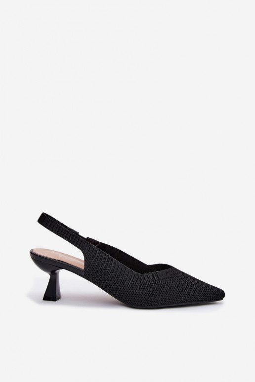 Schwarze High Heels Sandalen Typu Klepsydra Purea