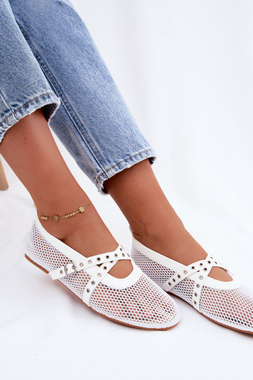 Ballerines en mesh avec brides en blanc Salliroe