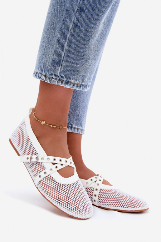 Ballerines en mesh avec brides en blanc Salliroe