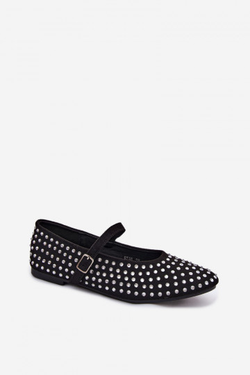 Ballerines noires décorées avec brides Nerolia 2