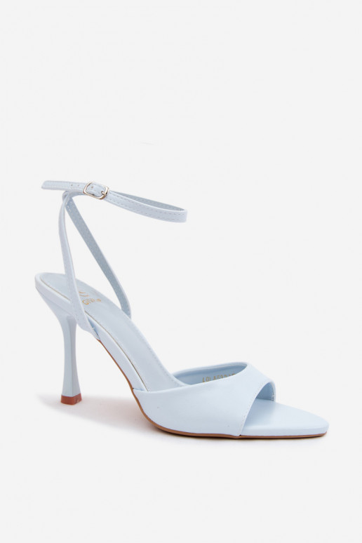 Sandales bleues pour femmes à talons fins en cuir synthétique Palmer