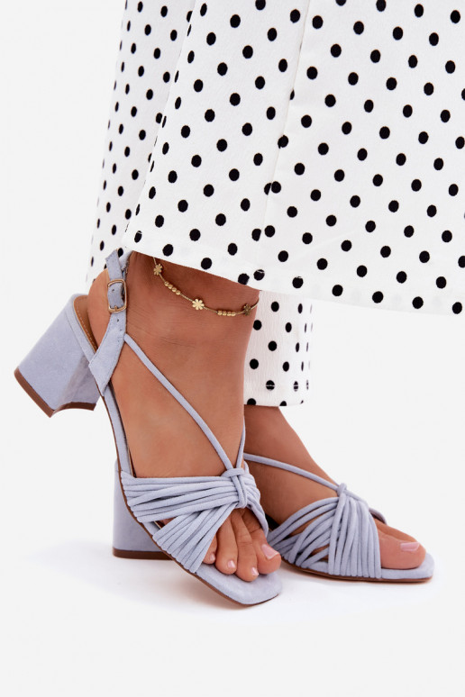 Damen Sandalen mit Riemen und Absätzen in Blau Taffina
