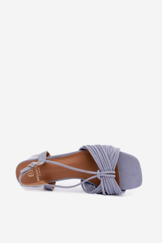 Damen Sandalen mit Riemen und Absätzen in Blau Taffina