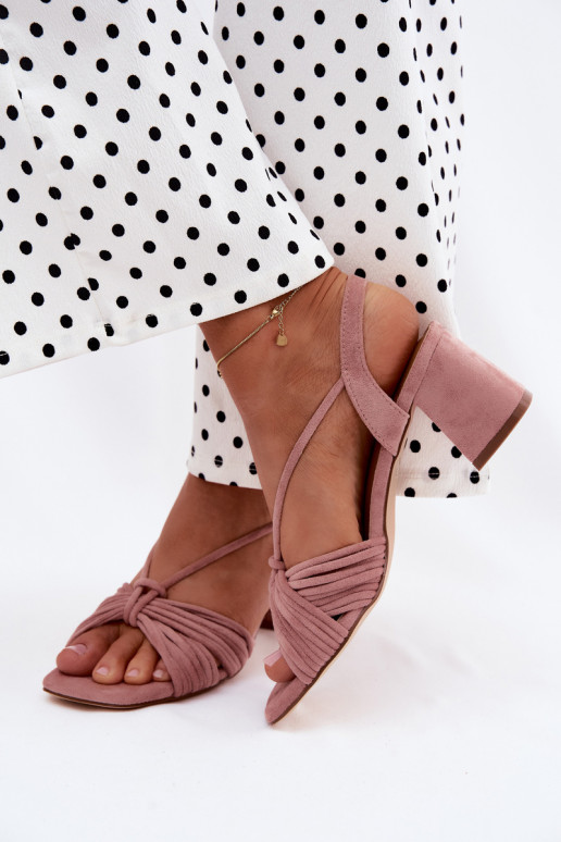 Damen-Sandalen mit Riemen und Absätzen in rosa Taffina