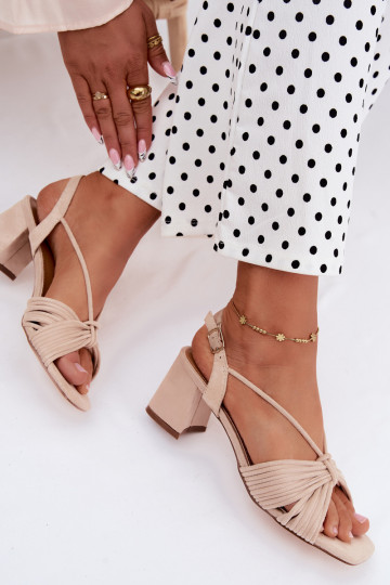 Sandales pour femmes avec brides et talons en couleur sable Taffina