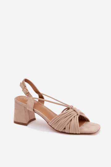 Sandales pour femmes avec brides et talons en couleur sable Taffina 2