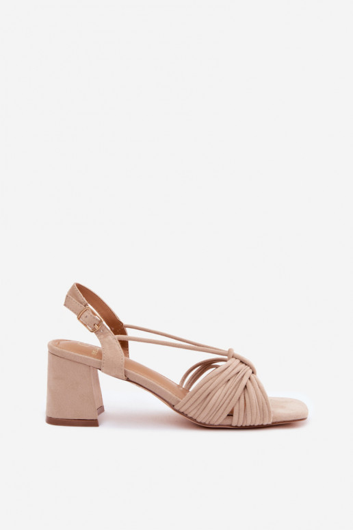 Sandales pour femmes avec brides et talons en couleur sable Taffina