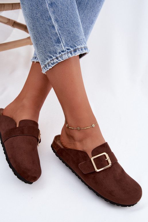 Clogs mit goldfarbenen Schnallen Taffira