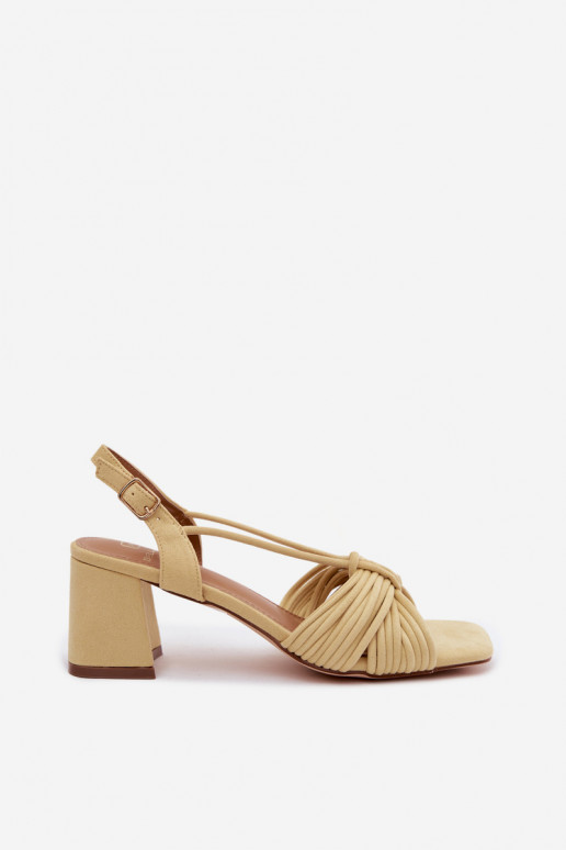 Sandales pour femmes avec brides et talons en jaune Taffina