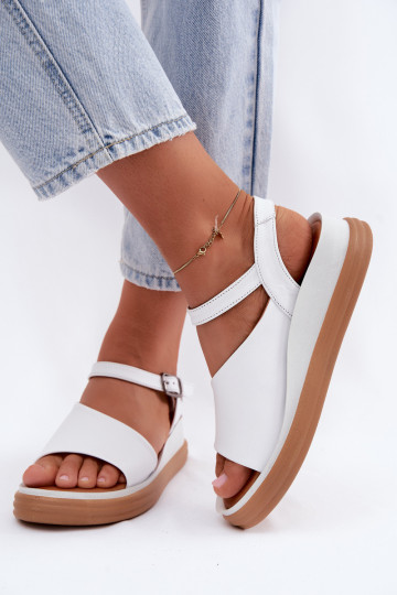 Witte dames sandalen met platform 2