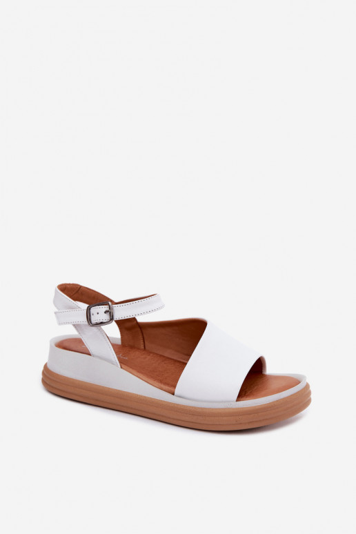 Witte dames sandalen met platform