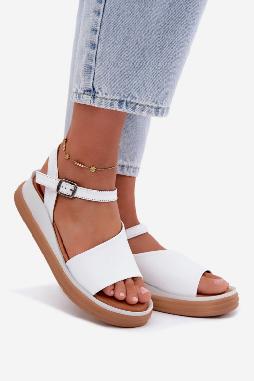 Witte dames sandalen met platform