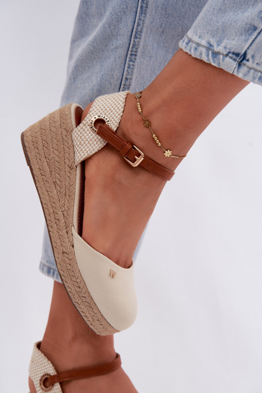 Espadrilles couleur sable avec plateforme