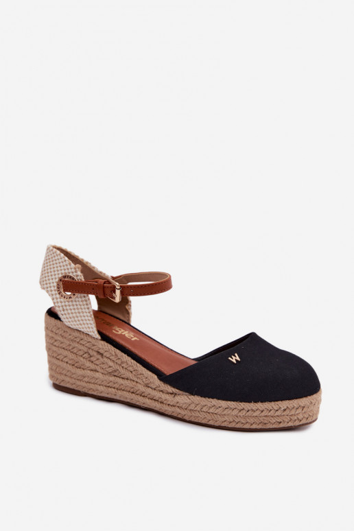 Zwarte espadrilles met platform