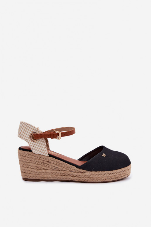 Schwarze Espadrilles mit Plattform