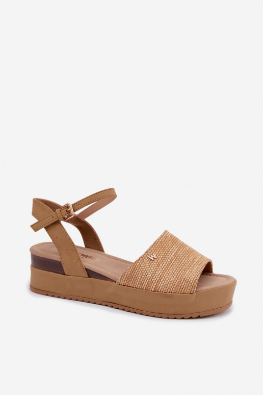 Sandales couleur sable pour femmes avec plateforme