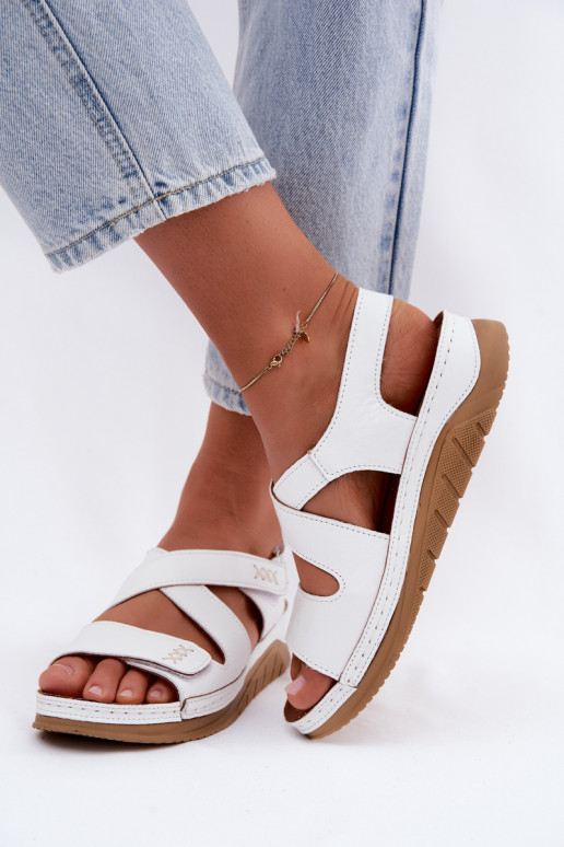 Weiße Damen-Sandalen mit Plattform