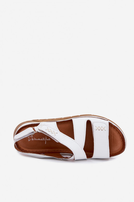 Weiße Damen-Sandalen mit Plattform