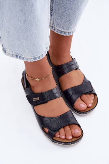 Donkerblauwe dames sandalen Inblu