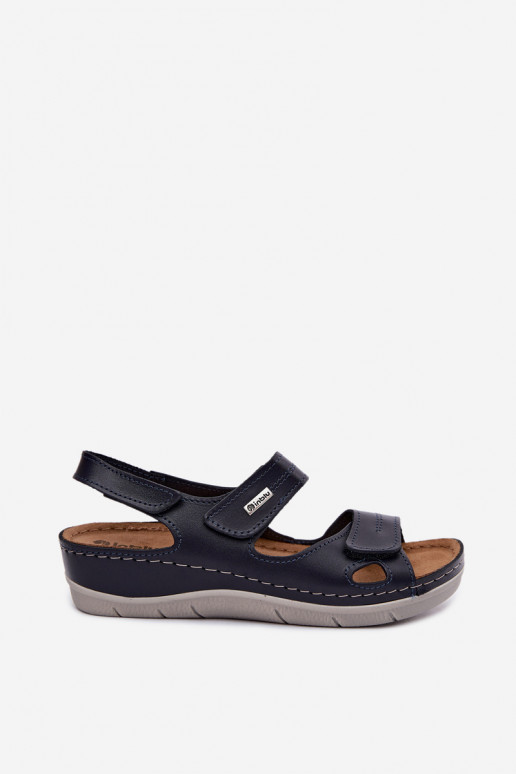 Donkerblauwe dames sandalen Inblu