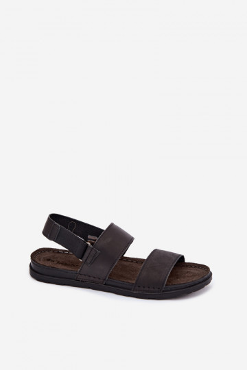 Zwarte heren sandalen INBLU