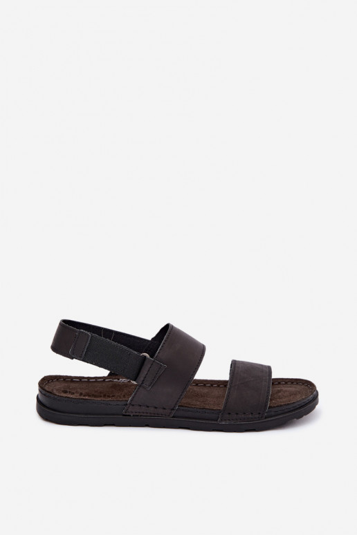 Zwarte heren sandalen INBLU